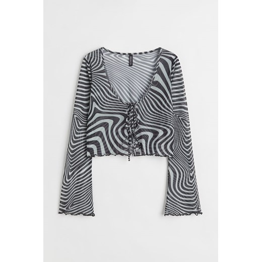 H & M - Siateczkowy kardigan - Czarny ze sklepu H&M w kategorii Swetry damskie - zdjęcie 169594811