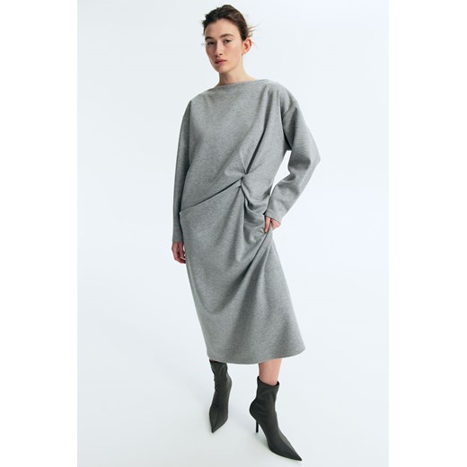 H & M - Sukienka oversize ze skręconym detalem - Szary H & M XL H&M