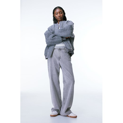 H & M - Powlekana kurtka bomberka - Szary H & M XS H&M