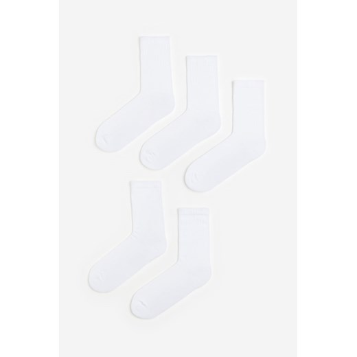 H & M - Skarpety 5-pak - Biały ze sklepu H&M w kategorii Skarpetki męskie - zdjęcie 169595250