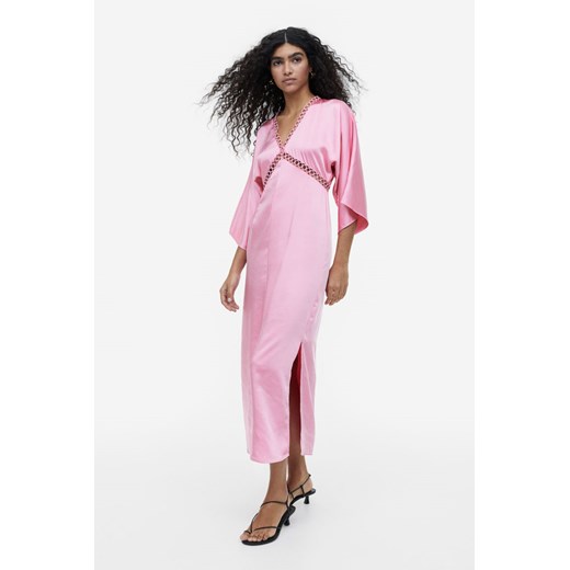 H & M - Satynowa sukienka - Różowy H & M 36 H&M