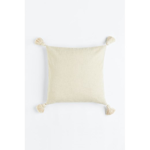 H & M - Poszewka na poduszkę zdobiona frędzlami - Beżowy ze sklepu H&M w kategorii Poszewki na poduszki - zdjęcie 169595392