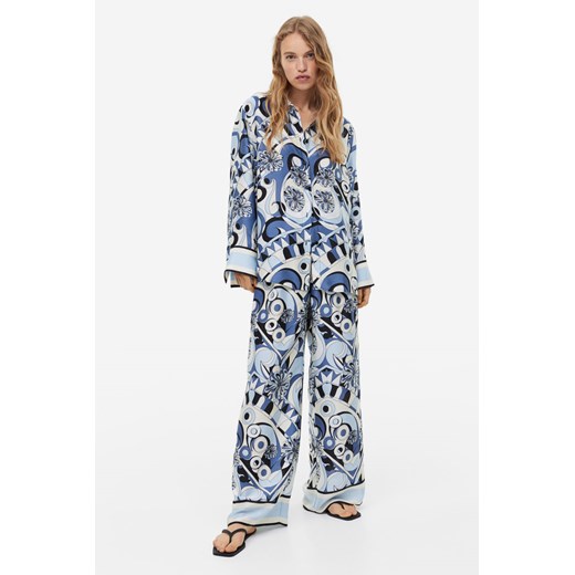 H & M - Szerokie spodnie - Niebieski ze sklepu H&M w kategorii Spodnie damskie - zdjęcie 169595491