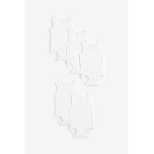 H & M - Bawełniane body 5-pak - Biały ze sklepu H&M w kategorii Body niemowlęce - zdjęcie 169595502