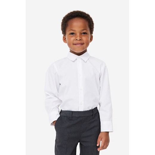 H & M - 2-pack easy-iron school shirts - Biały ze sklepu H&M w kategorii Koszule chłopięce - zdjęcie 169595513