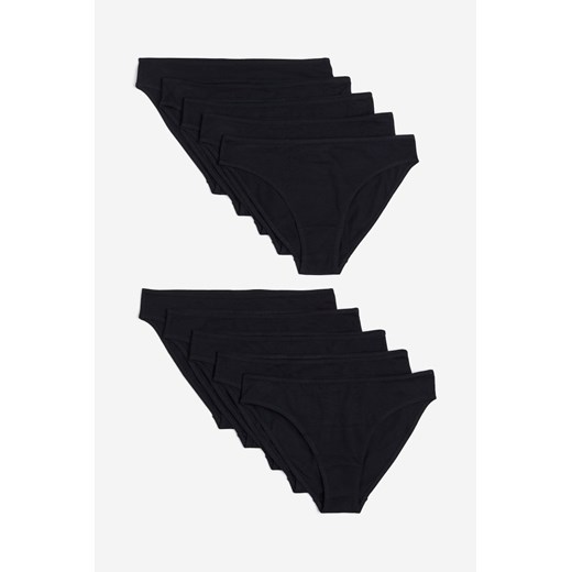 H & M - Slipy 10-pak - Czarny ze sklepu H&M w kategorii Majtki damskie - zdjęcie 169595670