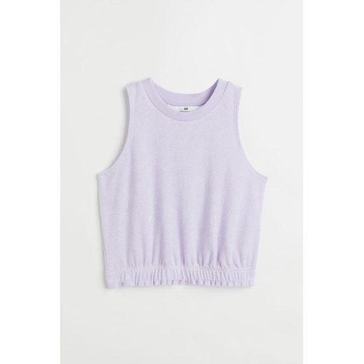 H & M - Krótki top frotte bez rękawów - Fioletowy H & M 134;140 (8-10Y) H&M