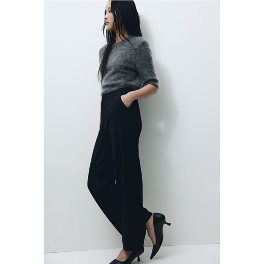 H & M - Krepowane spodnie z dżerseju - Czarny ze sklepu H&M w kategorii Spodnie damskie - zdjęcie 169595950