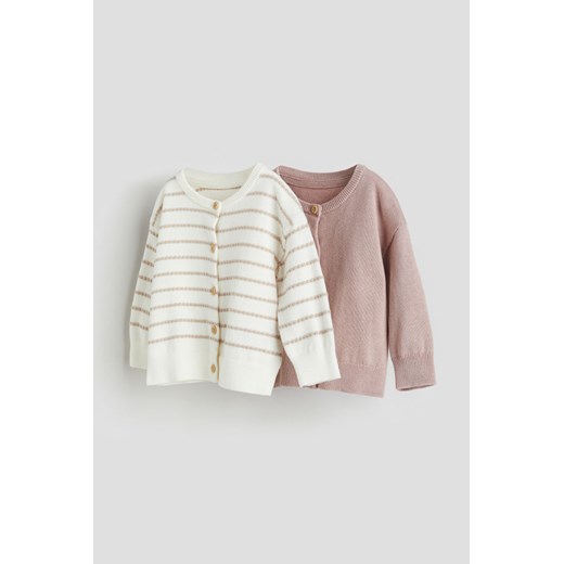 H & M - Bawełniany kardigan 2-pak - Różowy ze sklepu H&M w kategorii Bluzy i swetry - zdjęcie 169596114