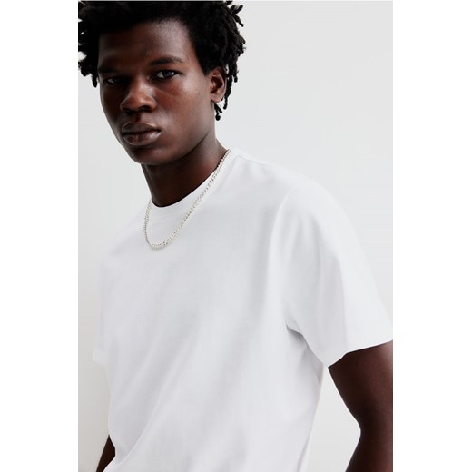 H & M - T-shirt z bawełny pima Slim Fit - Biały ze sklepu H&M w kategorii T-shirty męskie - zdjęcie 169596210