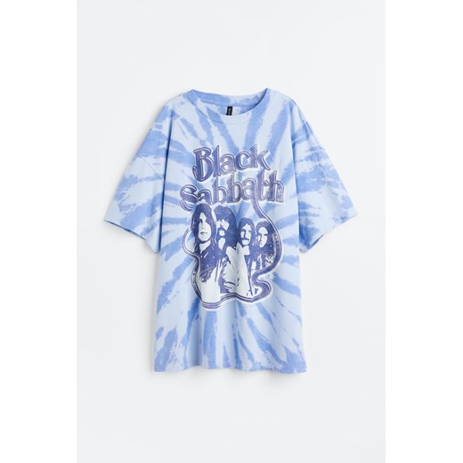 H & M - T-shirt oversize z nadrukiem - Niebieski ze sklepu H&M w kategorii Bluzki damskie - zdjęcie 169596293