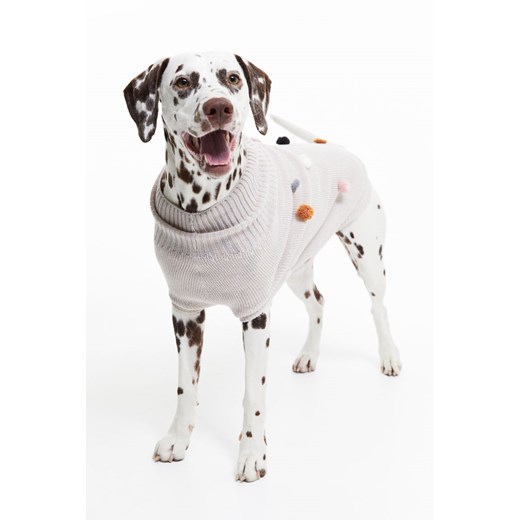 H & M - Sweter dla psa zdobiony pomponikami - Beżowy ze sklepu H&M w kategorii Dla zwierząt - zdjęcie 169596411