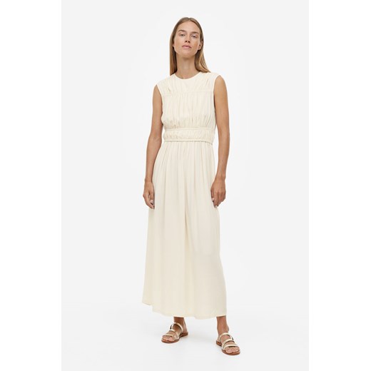 H & M - MAMA Marszczona sukienka dla karmiącej - Beżowy ze sklepu H&M w kategorii Sukienki ciążowe - zdjęcie 169596613
