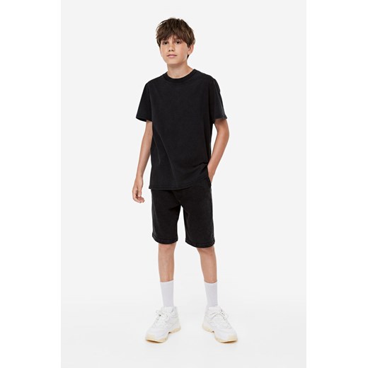 H & M - Komplet 2-częściowy z T-shirtem i szortami - Czarny H & M 152 (11-12Y) H&M