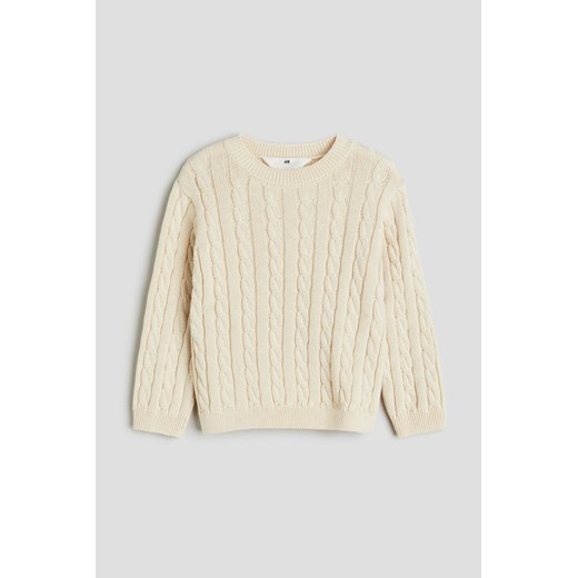 H & M - Bawełniany sweter w warkoczowy splot - Biały H & M 110 H&M