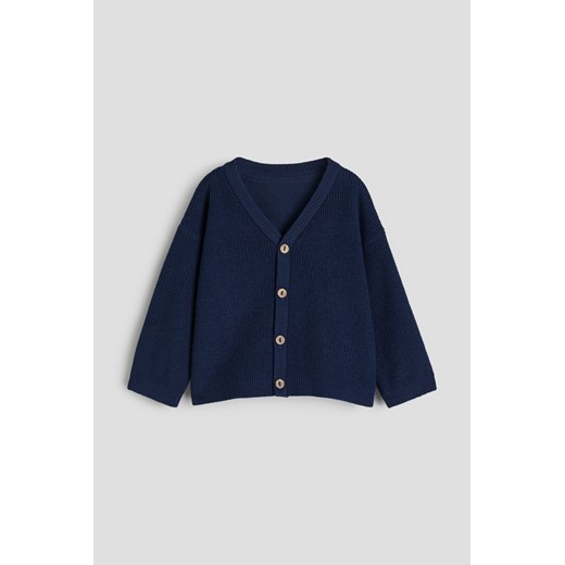 H & M - Kardigan w waflowy splot - Niebieski ze sklepu H&M w kategorii Bluzy i swetry - zdjęcie 169597033