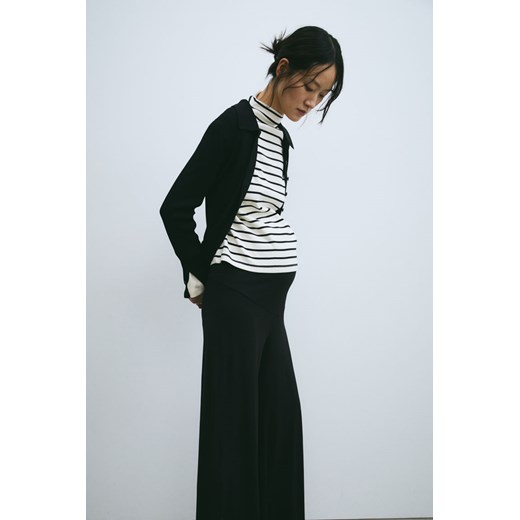 H & M - MAMA Dżersejowe spodnie Before & After - Czarny ze sklepu H&M w kategorii Spodnie ciążowe - zdjęcie 169597084