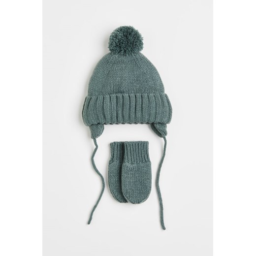 H & M - Dzianinowy komplet 2-częściowy - Zielony H & M 80 (6-12M) H&M