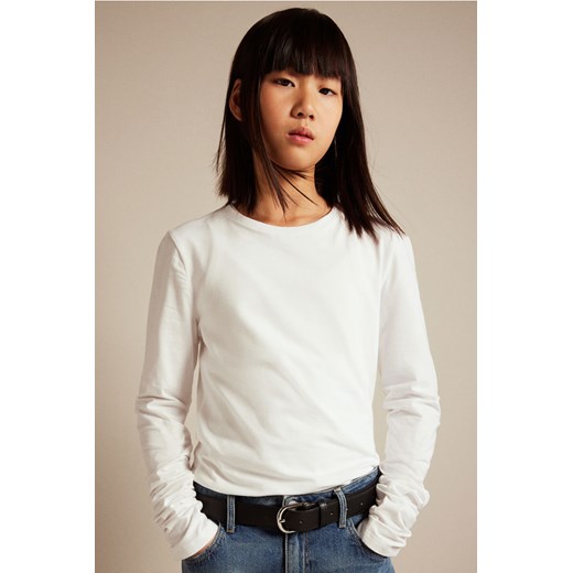 H & M - Dżersejowy top 3-pak - Biały ze sklepu H&M w kategorii Bluzki dziewczęce - zdjęcie 169597150