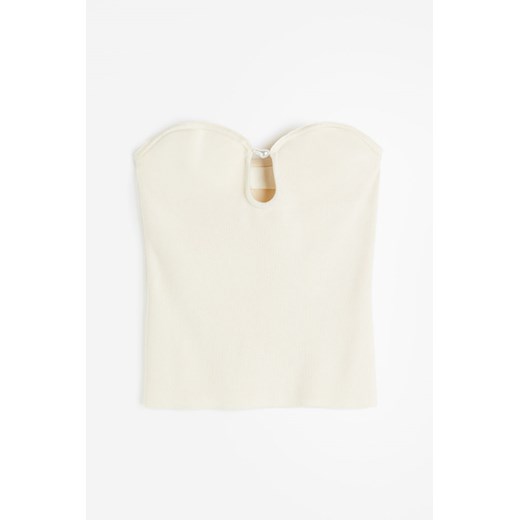 H & M - Top bandeau z koralikiem - Biały ze sklepu H&M w kategorii Bluzki damskie - zdjęcie 169597432