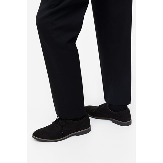 Buty eleganckie męskie H & M czarne zamszowe 