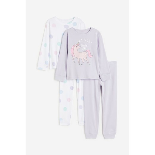 H & M - Dżersejowa piżama 2-pak - Fioletowy ze sklepu H&M w kategorii Piżamy dziecięce - zdjęcie 169597501