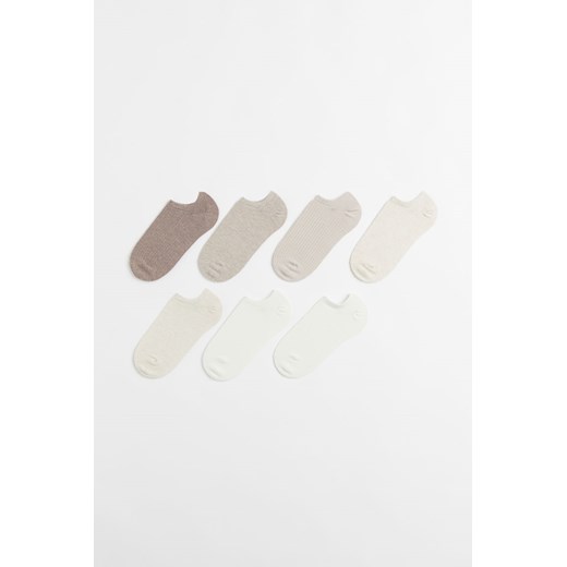 H & M - Krótkie skarpetki 7-pak - Biały ze sklepu H&M w kategorii Skarpetki damskie - zdjęcie 169597662