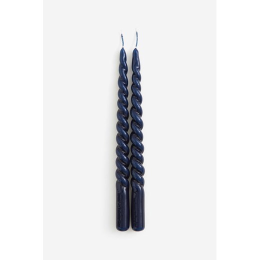 H & M - Spiralna świeca 2-pak - Niebieski ze sklepu H&M w kategorii Świece i dyfuzory - zdjęcie 169597703