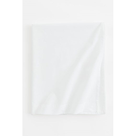 H & M - Prześcieradło z bawełnianego perkalu - Biały H & M 240x260 H&M