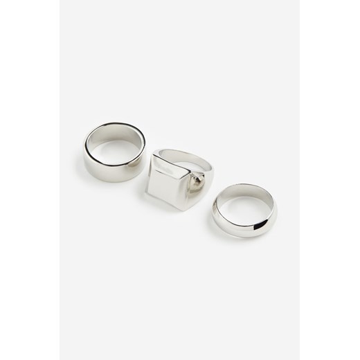 H & M - Pierścionek 3-pak - Srebrny ze sklepu H&M w kategorii Sygnety - zdjęcie 169597751