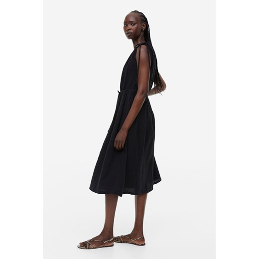 H & M - Sukienka ze sznurkiem do ściągania - Czarny H & M XS H&M