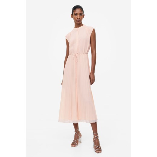 H & M - Sukienka z plisowanego szyfonu - Różowy H & M S H&M