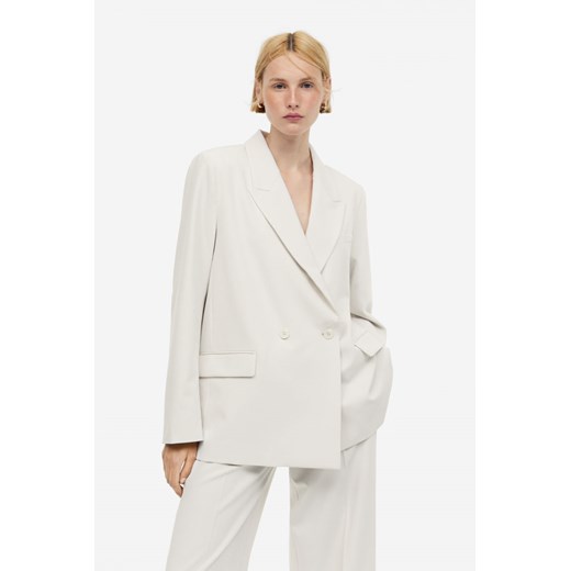 H & M - Dwurzędowa marynarka - Beżowy H & M L H&M