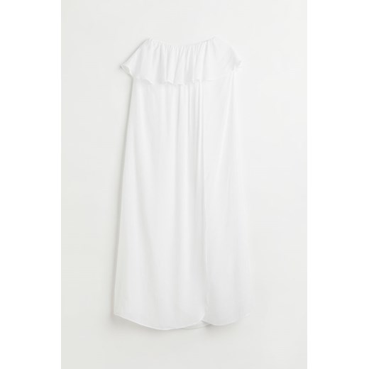 H & M - Plażowa sukienka z falbaną - Biały ze sklepu H&M w kategorii Odzież plażowa - zdjęcie 169597874