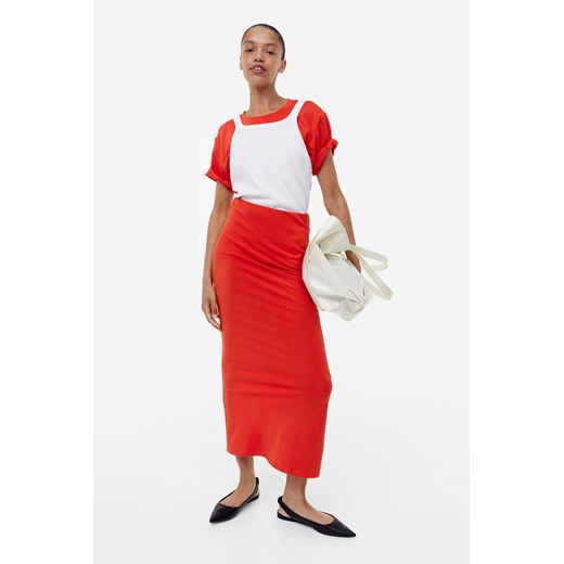 H & M - Długa spódnica dżersejowa - Pomarańczowy H & M M H&M