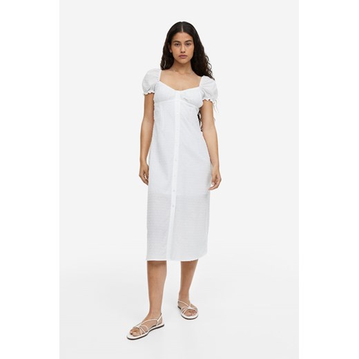 H & M - Sukienka w strukturalny splot - Biały H & M XS H&M