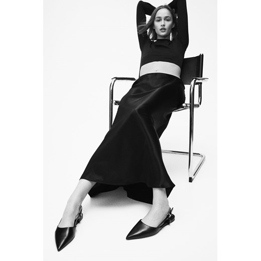 H & M - Długa spódnica satynowa - Czarny ze sklepu H&M w kategorii Spódnice - zdjęcie 169598041