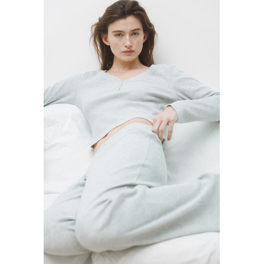 H & M - Waflowa piżama - Szary ze sklepu H&M w kategorii Piżamy damskie - zdjęcie 169598084