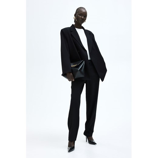 H & M - Wąskie spodnie z diagonalu - Czarny ze sklepu H&M w kategorii Spodnie damskie - zdjęcie 169598200