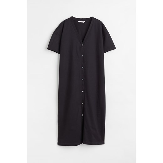 H & M - Dżersejowa sukienka zapinana na guziki - Czarny ze sklepu H&M w kategorii Sukienki - zdjęcie 169598242