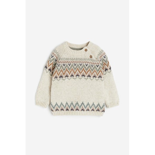 H & M - Żakardowy sweter - Beżowy ze sklepu H&M w kategorii Bluzy i swetry - zdjęcie 169598461