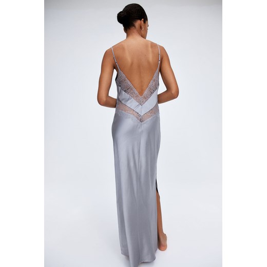 H & M - Koszula nocna z koronką - Szary H & M S H&M