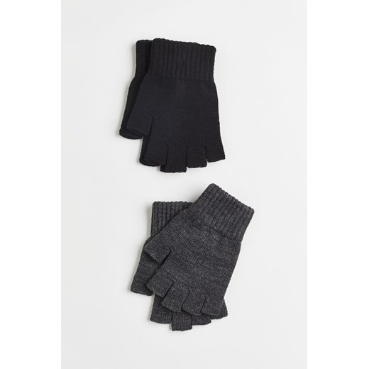 H & M - Mitenki 2-pak - Czarny ze sklepu H&M w kategorii Rękawiczki męskie - zdjęcie 169598512
