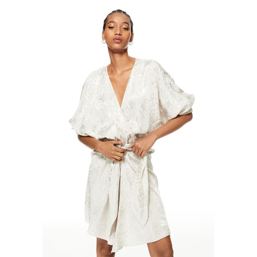 H & M - Sukienka z żakardowej tkaniny - Brązowy H & M L H&M