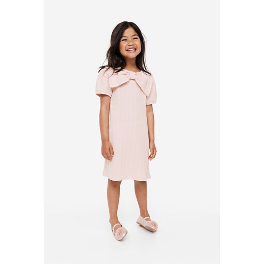 H & M - Sukienka z kokardą - Różowy ze sklepu H&M w kategorii Sukienki dziewczęce - zdjęcie 169598594