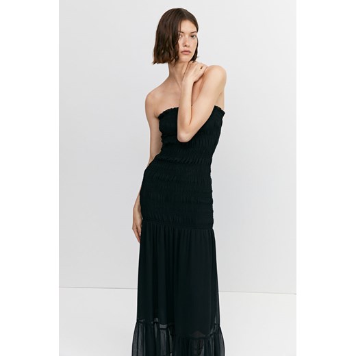 H & M - Sukienka bandeau z elastycznym marszczeniem - Czarny H & M M H&M