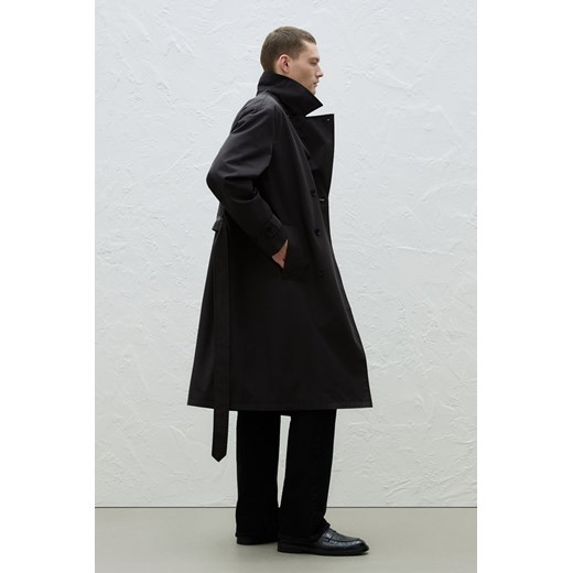 Czarny płaszcz damski H & M casualowy 