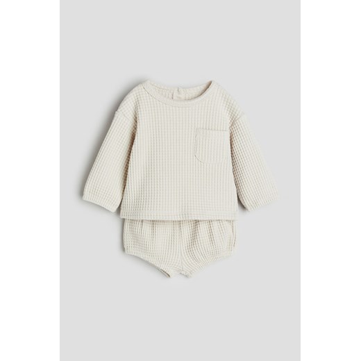 H & M - Komplet dresowy 2-częściowy - Beżowy ze sklepu H&M w kategorii Komplety niemowlęce - zdjęcie 169599000