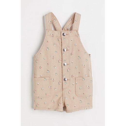 H & M - Szorty ogrodniczki - Beżowy H & M 98 (2-3Y) H&M