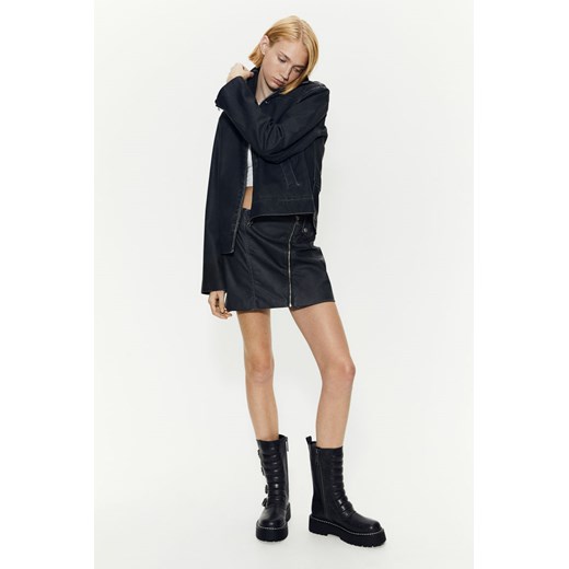 H & M - Powlekana spódnica mini - Czarny ze sklepu H&M w kategorii Spódnice - zdjęcie 169599261